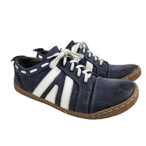 V Italia Heritage Trainer Blue Leather Lace Up Sneakers Women's Size 7.5